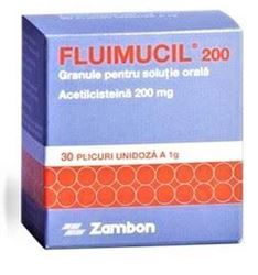 Imagine FLUIMUCIL 200MG GRANULE PENTRU SOLUTIE ORALA X 30 PLICURI ZAMBON