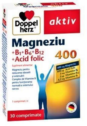 Imagine DOPPELHERZ AKTIV MAGNEZIU 400+B1+B6+B12+ACID FOLIC X 30 COMPRIMATE (+10 COMPRIMATE CADOU)