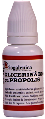 Imagine BIOGALENICA GLICERINA BORAXATA 10% CU PROPOLIS X 20 GRAME