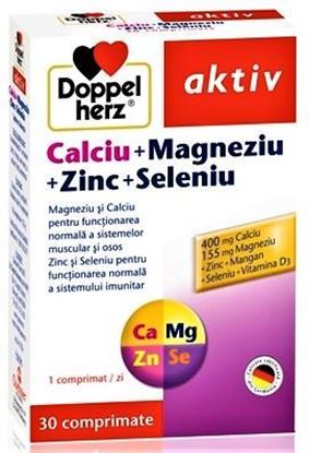 Imagine DOPPELHERZ AKTIV CALCIU+MAGNEZIU+ZINC+SELENIU X 30 COMPRIMATE